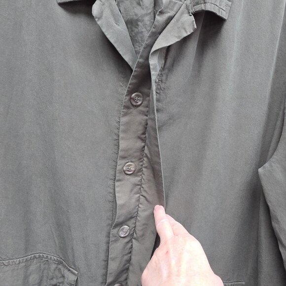 Love 8 Shirt Womens Extra Large Green Lyocell Utility Button Front Pockets - Picture 3 of 12